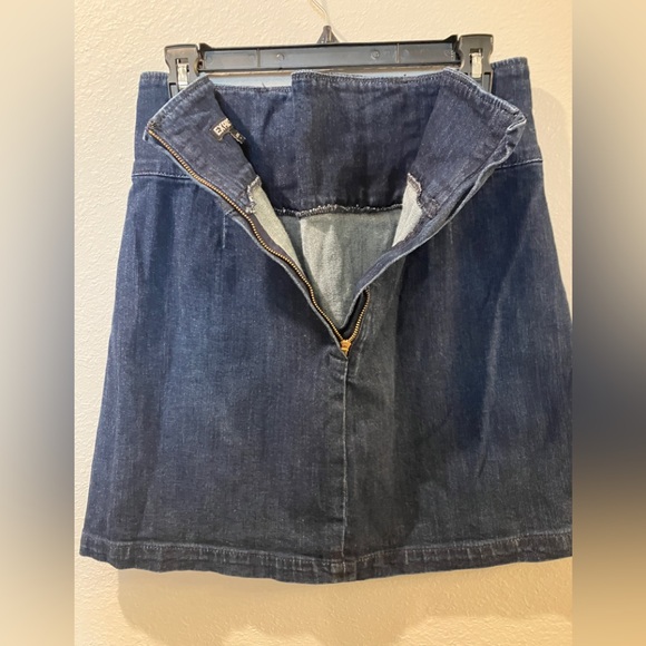 Express Blue A-Line Mini Skirt with Tie Front - Picture 3 of 5